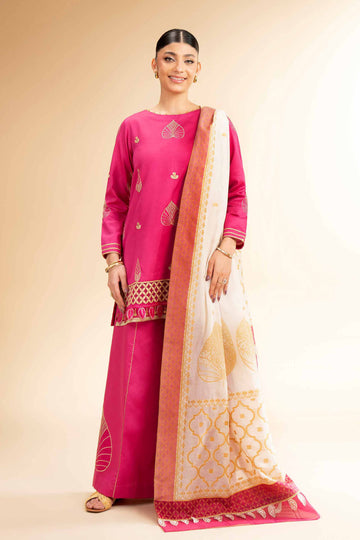 Nishat Linen 3 Piece - Embroidered Suit - 42501392 Online Shopping
